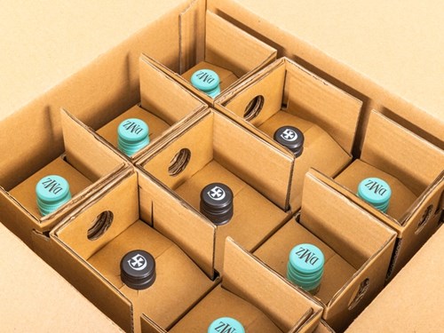 Karton klapowy 353x342x370 mm – transportowy karton na 9 butelek