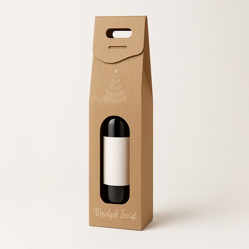Karton Świąteczny karbowany na wino 85x85x330mm