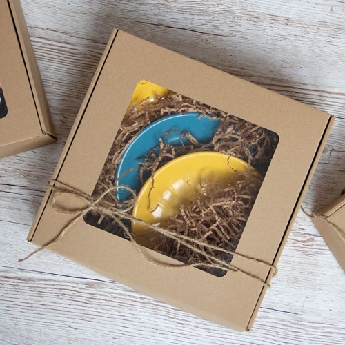 Pudełko prezentowe z okienkiem 300x300x100mm EKO Kwadrat F427