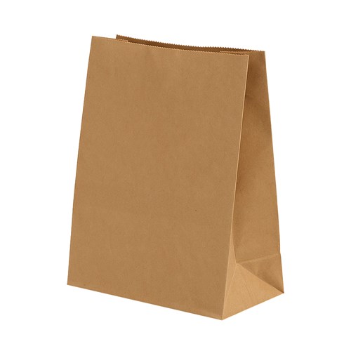 Torba papierowa KLOCKOWA 180x80x225 / BRĄZ GŁADKA