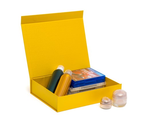Pudełko Magnetyczne Perłowe Żółte 330x255x70mm (zew) A4 Na Prezent