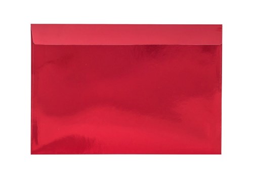 Koperty ozdobne C5 Metaliczne czerwone Błysk 120gsm, 50szt