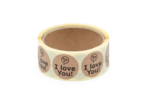 Naklejki okrągłe Kraft Fi35mm ILove You 1 - 200szt