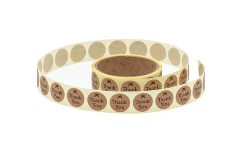 Naklejki okrągłe Kraft Fi25mm Thank You 3 - 200szt