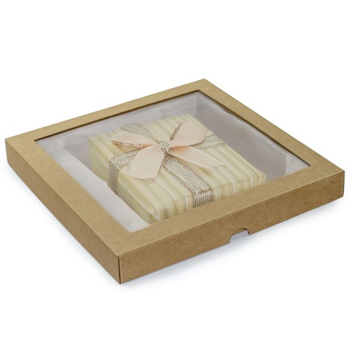 Pudełko karbowane wieczkowe 320x315x36mm z oknem