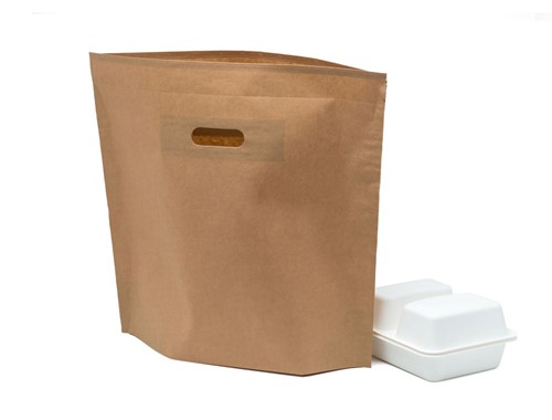 Papierowa torba cateringowa i pojemnik na jedzenie