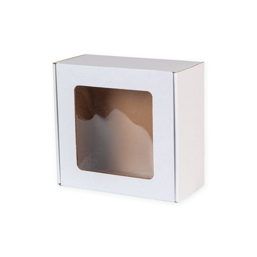 Pudełko ozdobne EKO białe z oknem 200x200x100mm