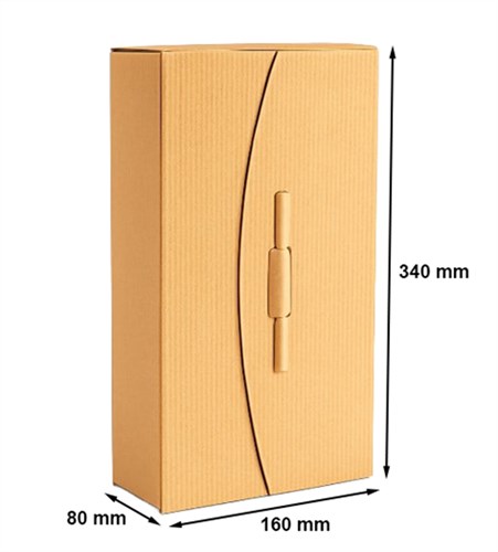 Pudełko karbowane na 2 wina 340x160x80mm