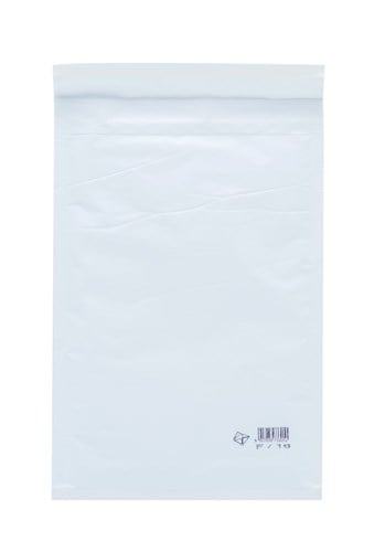 Biała, papierowa koperta z wypełnieniem bąbelkowym o formacie F16 z paskiem samoprzylepnym
