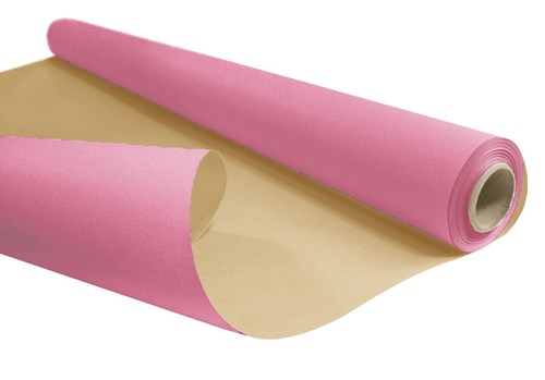 Papier pakowy prezentowy KRAFT brązowo-różowy rolka 50cm/10m