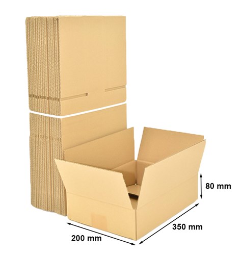 Kartony Klapowe 350x200x80mm, 100 sztuk