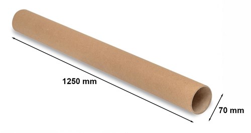 Tuby tekturowe kartonowe do wysyłki 70 x 1250 mm, grubość ścianki 2 mm, pakiet 10 sztuk
