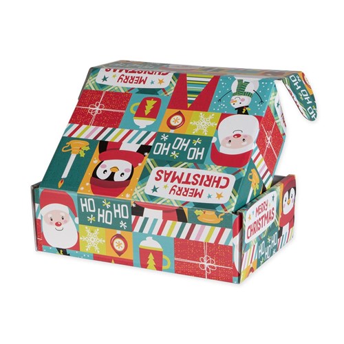 Pudełko świąteczne z nadrukiem 310x220x98mm Pingwin F427