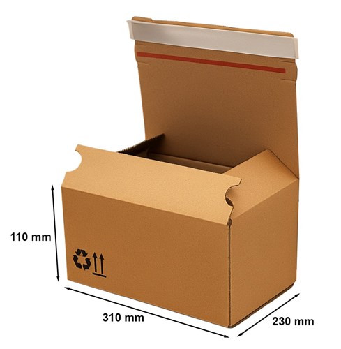 Karton-fasonowy- 310x230x110mm-A4-Automatyczny-Fefco-F703 A4 z paskiem klejącym