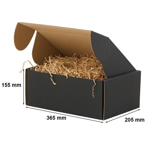 pudełko fasonowe czarne, karton 365x205x155, opakowanie karton prezentowy, karton premium