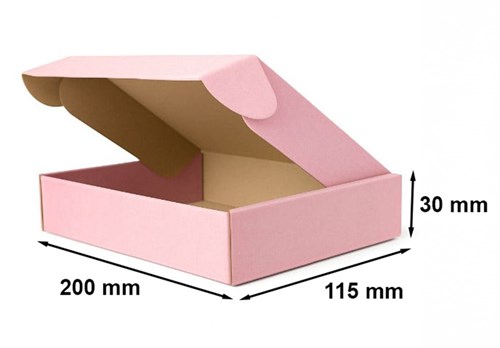 Pudełko fasonowe różowe na prezent 200x115x30 mm płaskie