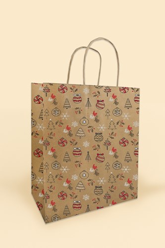 Torba prezentowa świąteczna KRAFT 180x80x220mm ORIANE