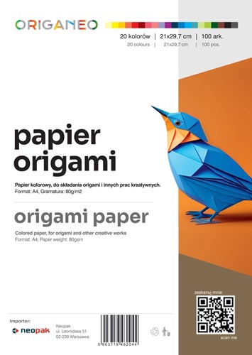 Papier do origami ORIGANEO, A4, mix kolorów