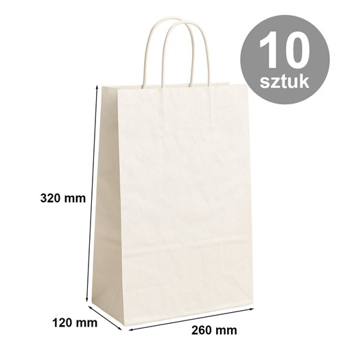 Torby Papierowe Białe 10szt.