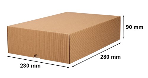 Pudełko karbowane wieczkowe 280x230x90mm