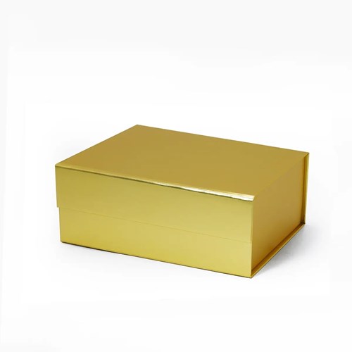 Złote ozdobne pudełko magnetyczne, wymiary zewnętrzne 235 x 170 x 100 mm, format A5