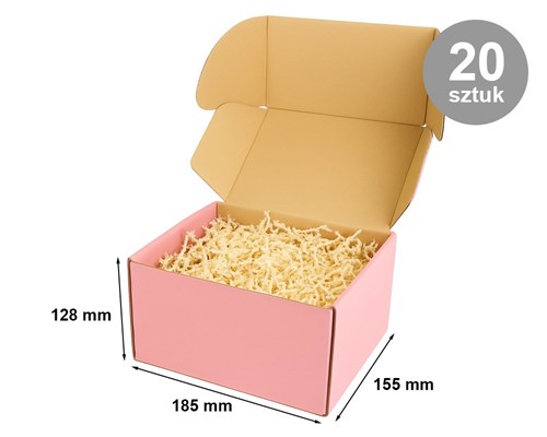 Karton fasonowy różowy 185x155x128 mm fala E 20 szt.
