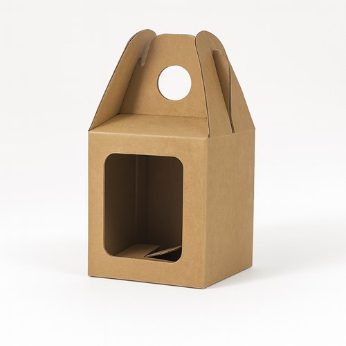 Karton wykrojnikowy z okienkiem 85x85x95mm na 1 słoik miodu F217