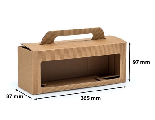 Karton karbowany na 3 słoiki z okienkiem 265x87x97m