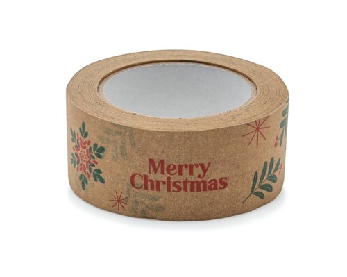 Taśma Świąteczna Papierowa Merry Christmas +Śnieżka 48mm/50m