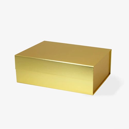 pudełko A4 złote, pudełko prezentowe z magnesem, luksusowe złote pudełko, eleganckie pudełko składane, złote pudełko premium