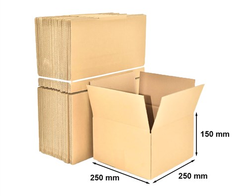 Kartony Klapowe 250x250x150mm, 50 sztuk