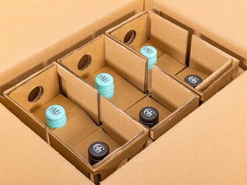 Solidny karton transportowy 340x256x370 mm - Pudełko na 6 butelek