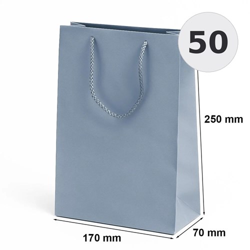 torba laminowana srebrna 170x70x250 mm 50 sztuk