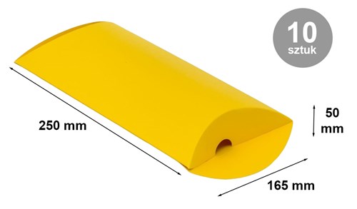 Pakiet Pudełko ozdobne Poduszka 250x165x50 Żółte L10szt