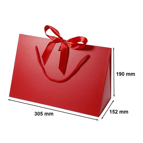 Torba Czerwona + wstążka 305x152x190mm (zew) L