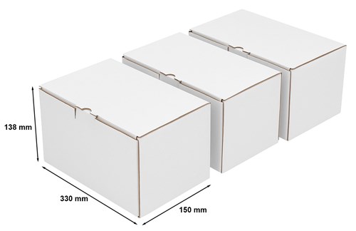 Pakiet - Karton wykr. 330x150x138mm Biały - 10 szt