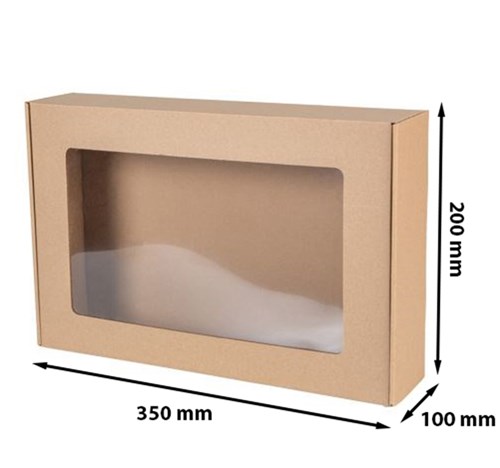 Pudełko ozdobne EKO z oknem 350x200x100mm