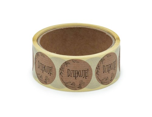 Naklejki okrągłe Kraft Fi35mm Dziękuję 1 - 200szt