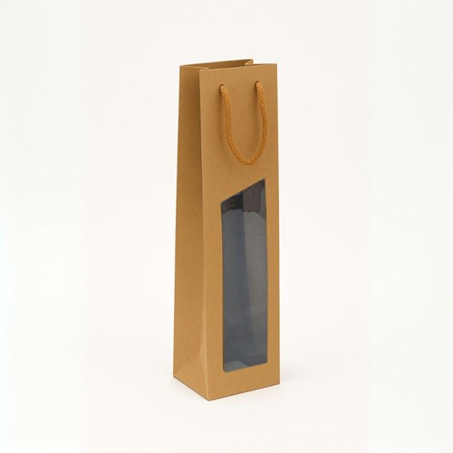 Torba Z OKNEM na butelkę 95x91x385mm KRAFT