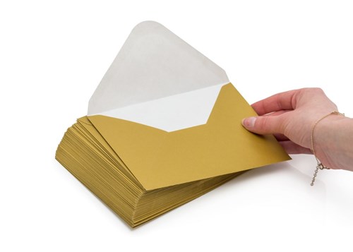 Koperty ozdobne C6 Perłowe Złote /40-14/ 120gsm, 50 sztuk