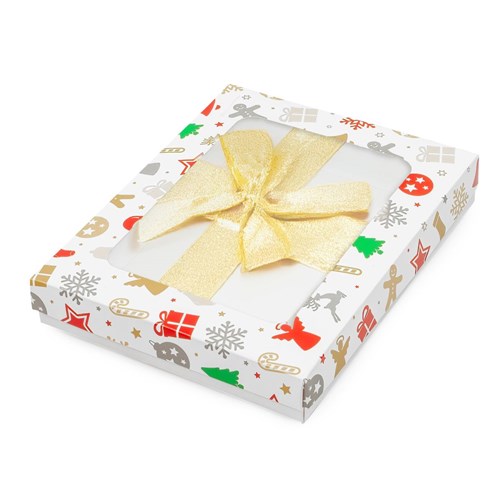 Pudełko ozdobne z oknem prezenty 195x155x30mm