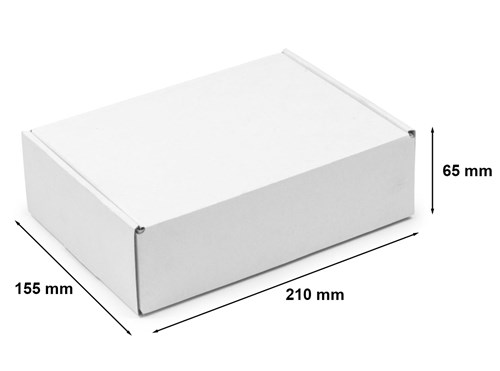 Karton Wykrojnikowy 210x155x65mm Fala E, Fefco427, Biały