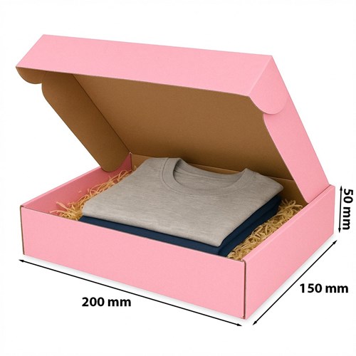 Pudełko ozdobne różowe 200x150x50 mm – elegancki karton na prezent
