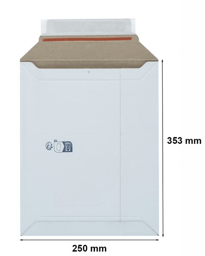 Koperta kartonowa biała B4 250x353mm do dokumentów i korespondencji