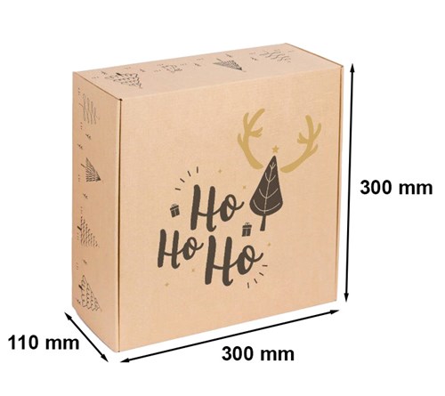 karton świąteczny z okienkiem, pudełko prezentowe choinki, karton fasonowy 3W, opakowanie świąteczne kraft, pudełko ozdobne święta