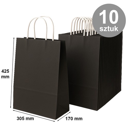 Pakiet - Torba 305x170x425 / CZARNA 10 szt
