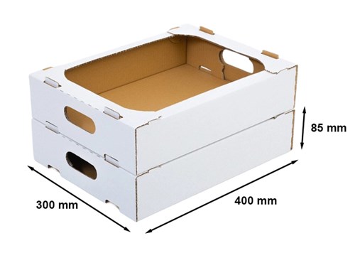Pakiet - Karton Wyk. 400x300x85mm Biały - 100 szt