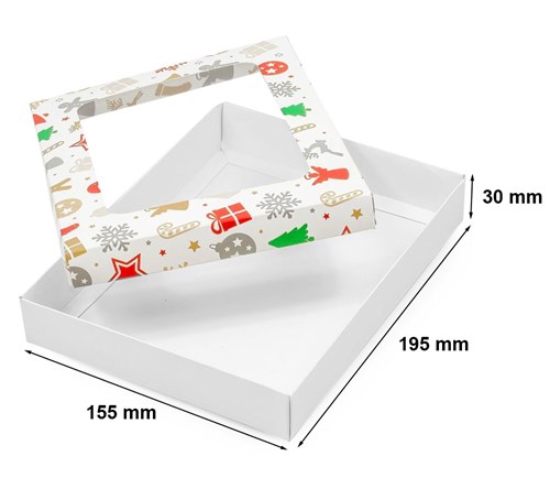 Pudełko ozdobne z oknem prezenty 195x155x30mm
