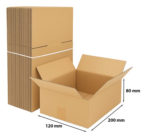 Karton klapowy 200x120x80mm (zewn.) Pakiet 10 szt.