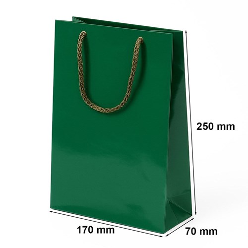 Zielona torba prezentowa Prestige 170x70x250 mm na prezent, pakiet 2 sztuk